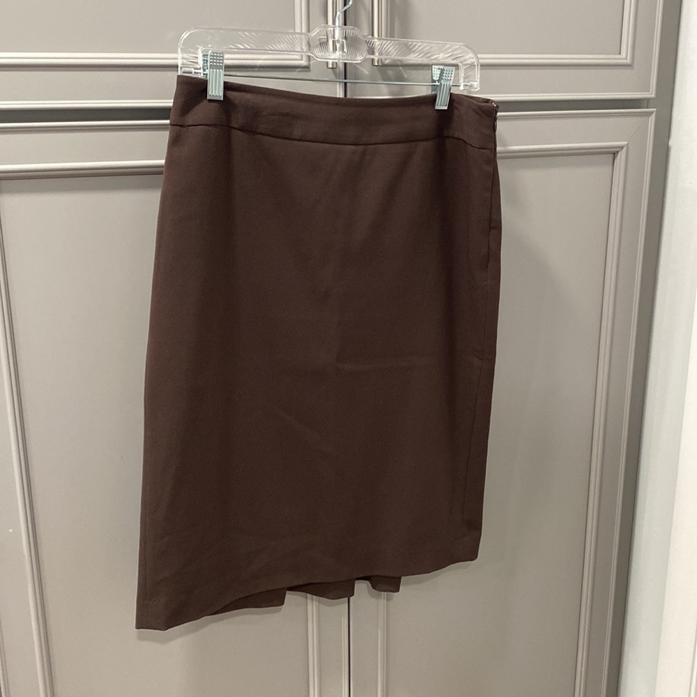 Chocolate Brown Acadamia Pencil Skirt with Pleated Back size 6